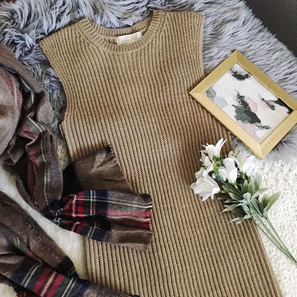 Michael Kors Dresses & Skirts - Michael Kors Dark Camel Ribbed Wool Midi Dress